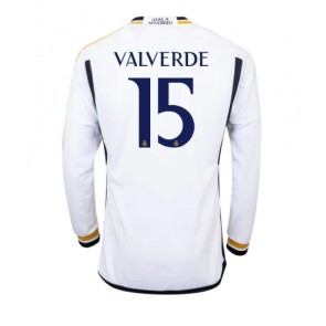 Real Madrid Federico Valverde #15 Replica Home Stadium Shirt 2023-24 Long Sleeve